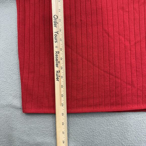 Abercrombie & Fitch Sweater Mens XL Red Mock Neck Ribbed Stripe Long Sleeve Y2K - Picture 5 of 8